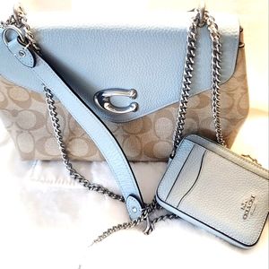 Coach Tammie shoulder bag in signature canvas & matching Coach zip wallet